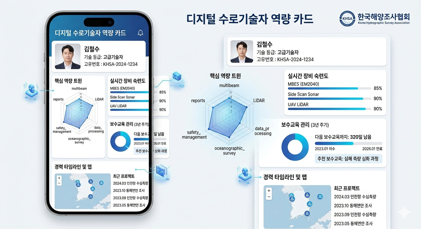 디지털수로기술자 경력카드 예시